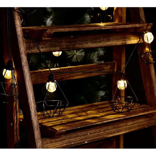 LUMIJARDIN Solar garland cage outdoor diamond mily with 10 LED bulbs