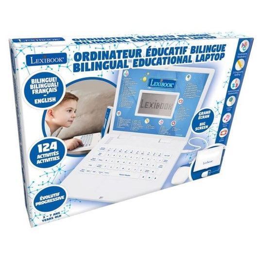 Bilingual educational computer with 124 activities (French / English)