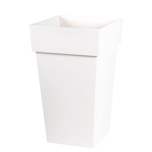EDA Tuscany high square flower pot - 39 x 39 x H 65 cm - 62 L - White