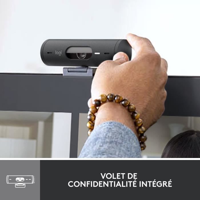 Logitech - Brio 500 HD webcam with Auto Expo - Graphite