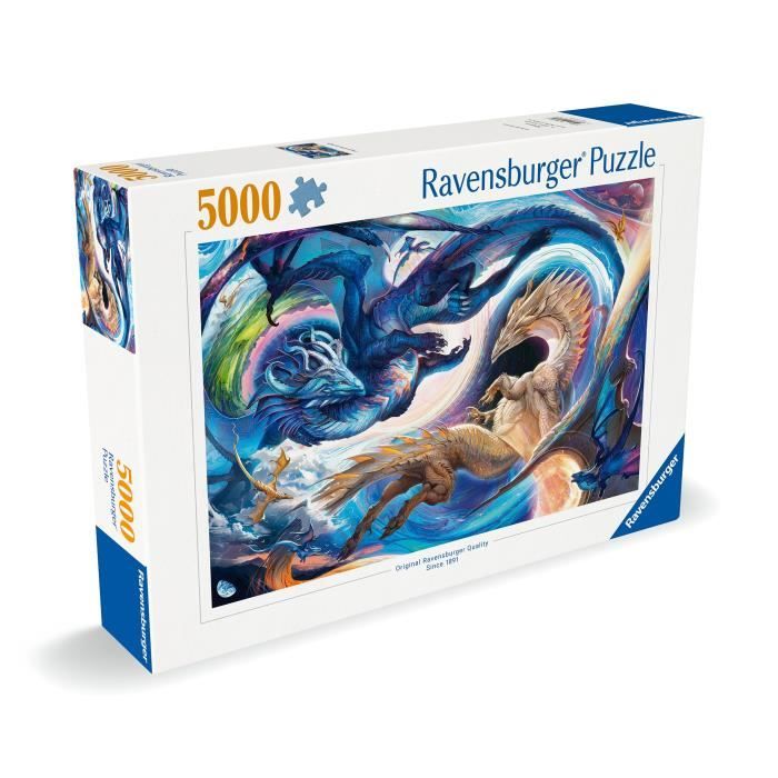 5000-piece puzzle: Dragon by day and night, Ages 14 and up, Dragons, 12000813, Ravensburger