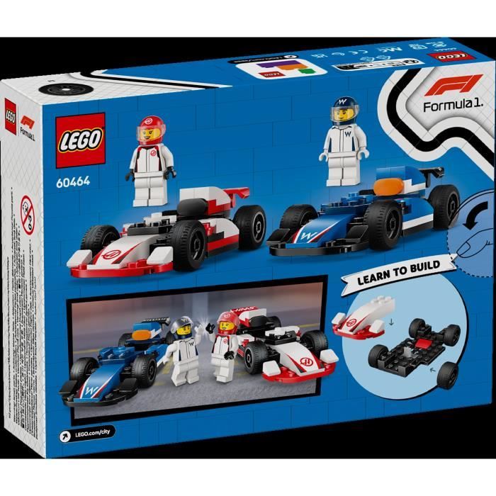 LEGO City 60464 Williams Racing and Haas F1 Racing Cars - Toy for 4 year olds