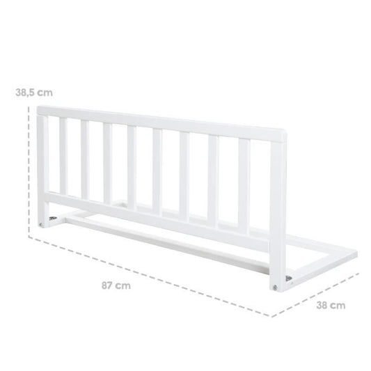 ROBA Wooden Bed Rail 90 cm - Safe Fall Protection for Babies and Children - 18 Months to 5 Years - Easy Assembly - White