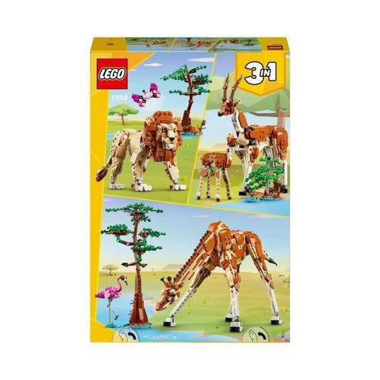 LEGO 31150 Creator 3in1 Safari Wild Animals, Toy with Animal Figures, Giraffe, Gazelles and Lion