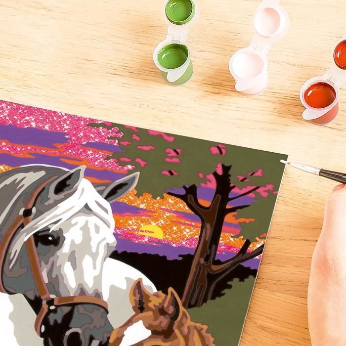 CreArt Kids 18x24cm Horses at Sunset, Paint by Numbers Kit, Ages 9+, 25809, Ravensburger