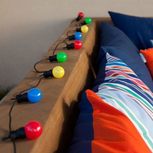 Solar light garland - LUMISKY - PARTY GUINGUETTE SOLAR - 5.70 m - 8 modes - 10 multi-color LED globes