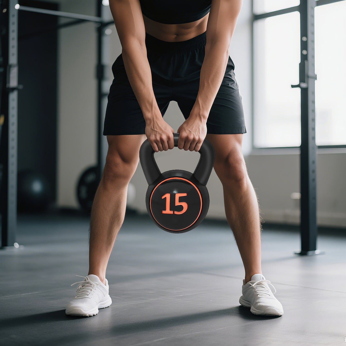 SPORTNOW Kettlebell Set, 3 Kugelhanteln 2,2kg/4,5kg/6,8kg, Kunststoffhülle, Schwarz