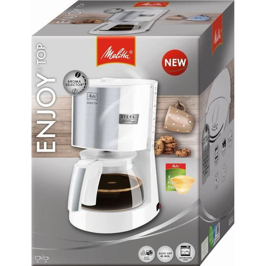 MELITTA 1017-03 CAFETIERE ENJOY TOP GLASS White/Brushed steel 1017-03