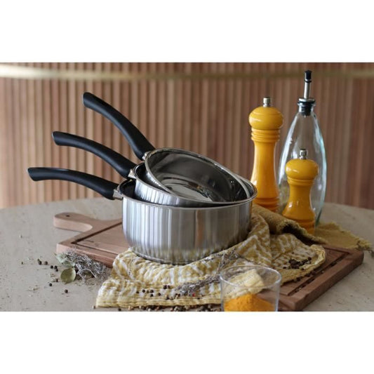 Casserole - MENASTYL - 6020241 - Stainless steel - 16 cm - Suitable for all heat sources including induction