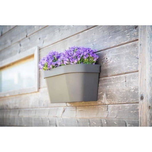 Wall pot - GARDEN ID Star - Taupe 36 x 16 cm - Water reserve with overflow system - Recycled and 100% recyclable