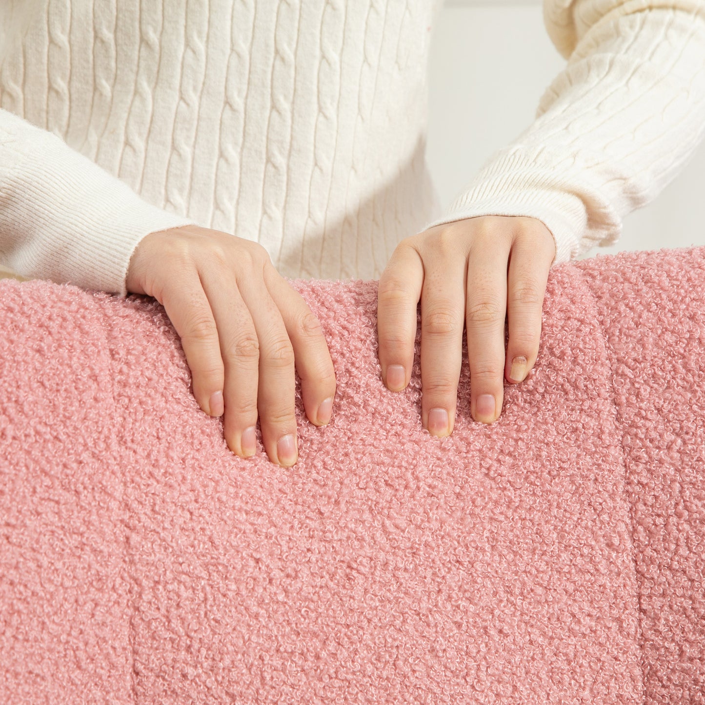 HOMCOM Schaukelstuhl, kuscheliger Bezug, dicke Polsterung, rutschfest, Rosa