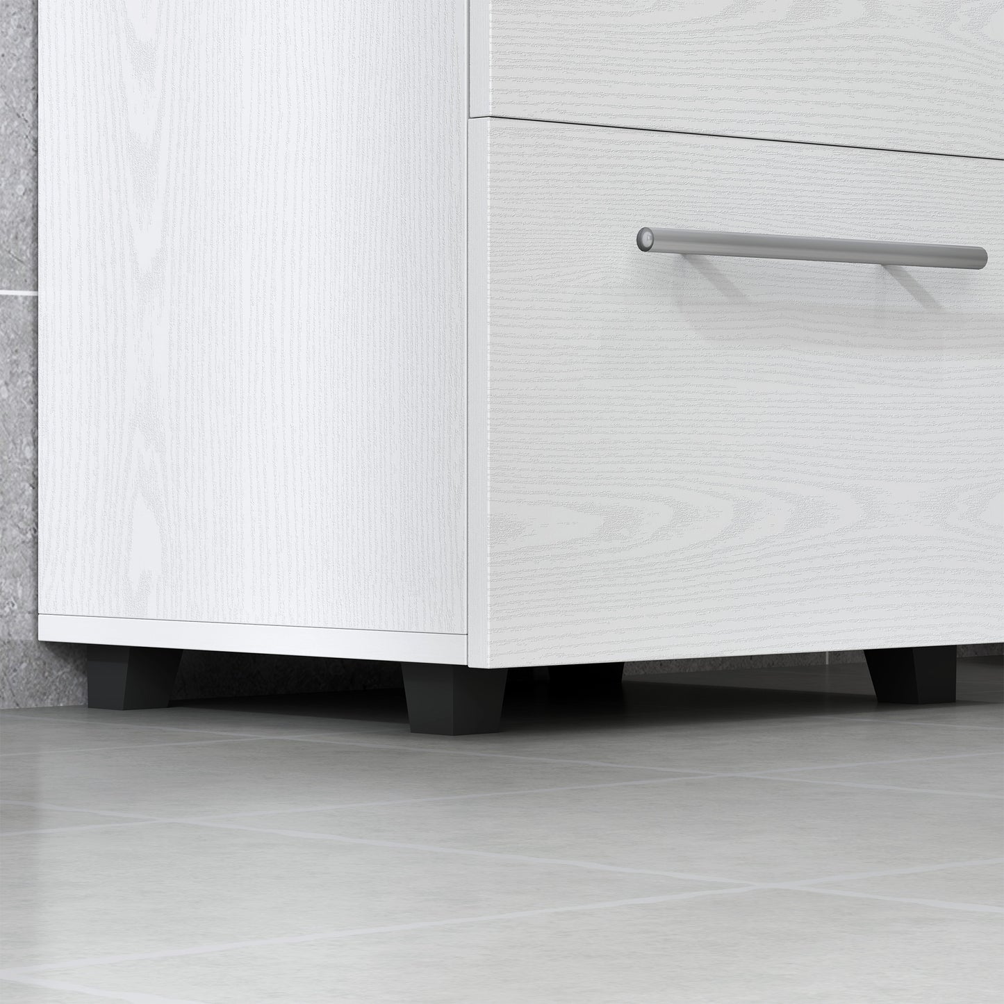 HOMCOM Badezimmerschrank, Waschbecken-Kommode mit Schublade, kompakt, Spanplatte, Weiß