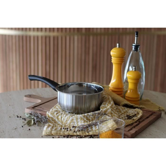 Casserole - MENASTYL - 6020240 - Stainless steel - 14 cm - Suitable for all heat sources including induction