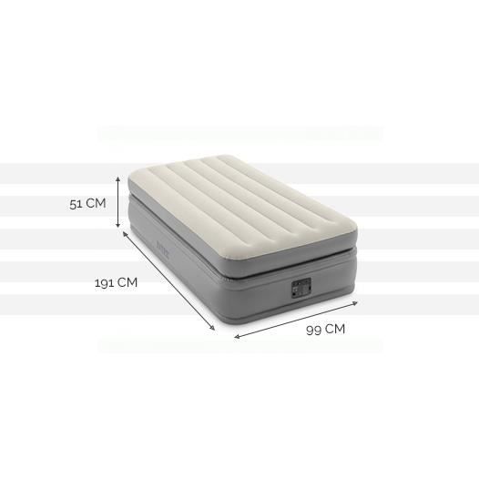 INTEX PRIME COMFORT FIBER TECH mattress 99x191 - Inflatable - Adjustable firmness - 51 cm - Electric - 1 person
