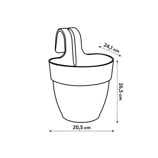 Elho - Flower pot - Vibia Campana Easy Hanger Small - Honey yellow - Outdoor balcony - L 24.1 x W 20.5 x H 26.5 cm