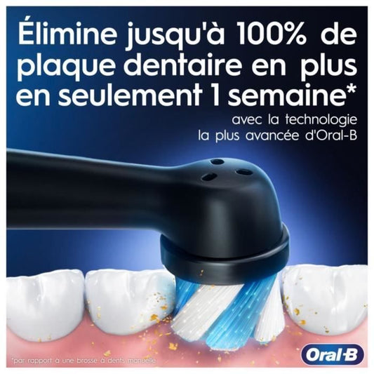 Oral-B iO3s Electric Toothbrush - Blue - Bluetooth Connected, 2 Brush Heads, 1 Travel Case