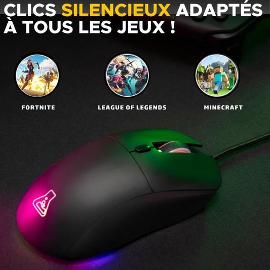 Wired Gaming Mouse - The G-Lab - KULT-COBALT - RGB - 12800 DPI - Black