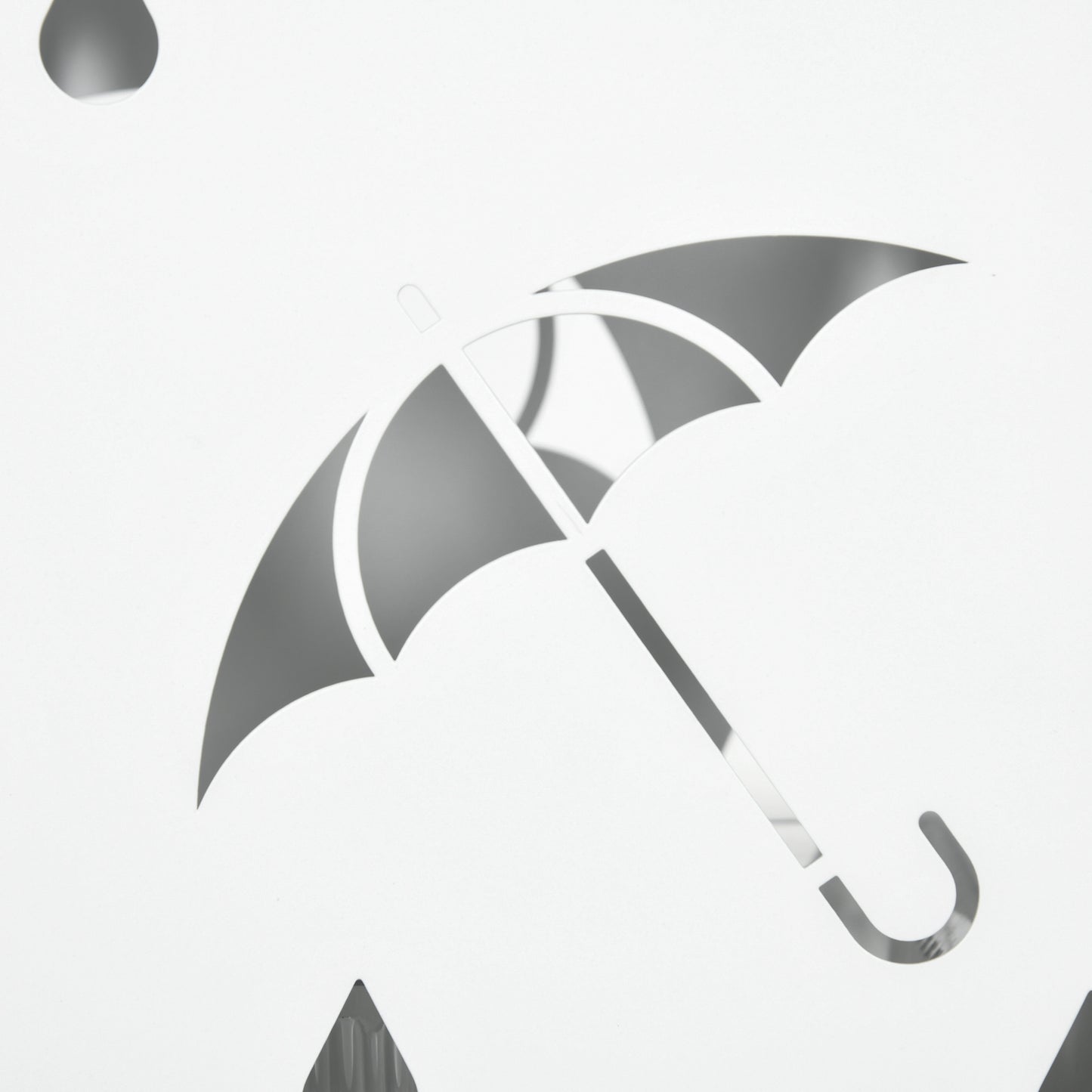 HOMCOM Schirmständer, 4 Haken, Tropfschale, Stahl, Weiß