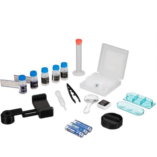 Microscope 40x-640x - BRESSER JUNIOR - LED lighting - experiment kit - purple