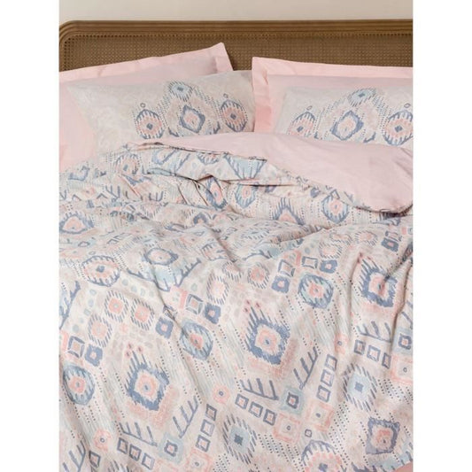 Bedding set - 1 duvet cover 220 x 240 cm + 2 pillowcases 60 x 60 cm - 100% cotton - Salmon