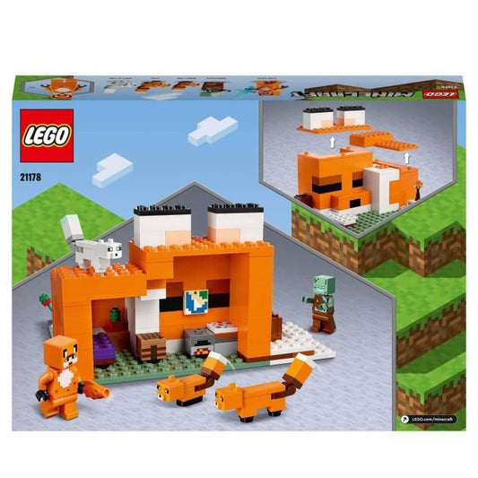 LEGO 21178 Minecraft The Fox's Refuge, Building Toy House, Children from 8 years old, Set with Zombie Minifigures, Animals