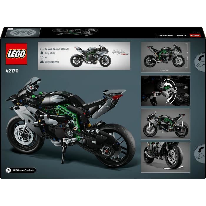 LEGO Technic 42170 Kawasaki Ninja H2R Motorcycle, Gift Idea for Kids, Creative Toy