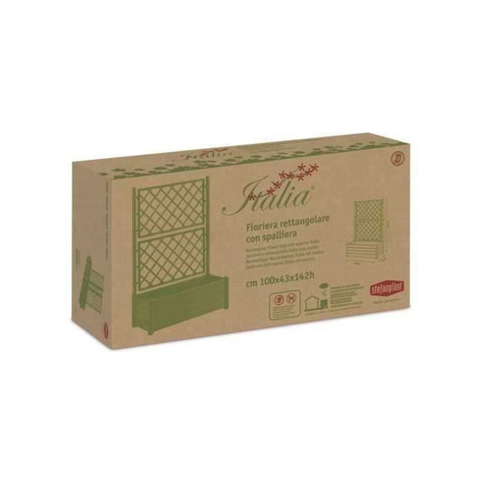 STEFANPLAST - Flower box Italia - rectangular with mesh stone gray