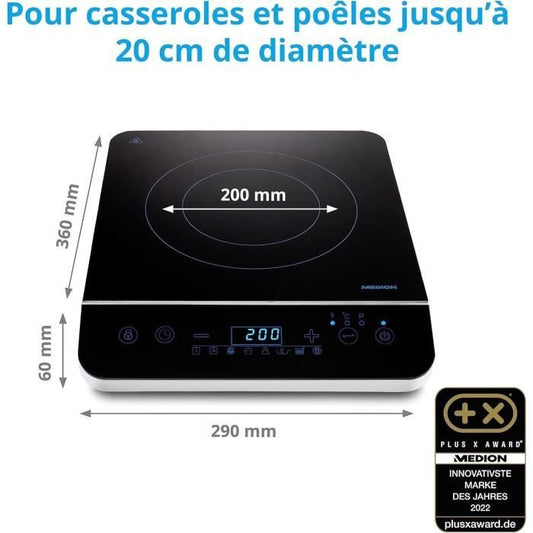 Tabletop induction hob - MEDION - MD 17595 - 1 burner - L 29 x D 36 cm