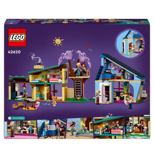LEGO 42620 Friends Olly and Paisley's Family Homes, Doll Toy with Figures and Accessories