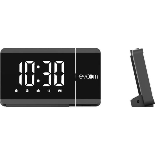 Projector alarm clock - EVOOM - EV304571 - Black - FM alarm clock radio - Time projection