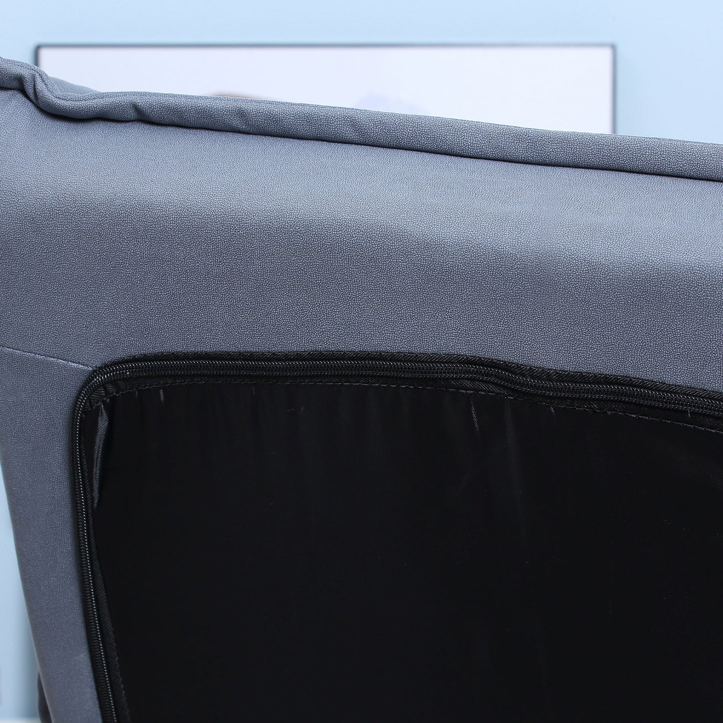 HOMCOM Sessel, drehbar, neigbare Rücklehne, Lederoptik, Stahlrahmen, grau, 62 x 70 x 95 cm