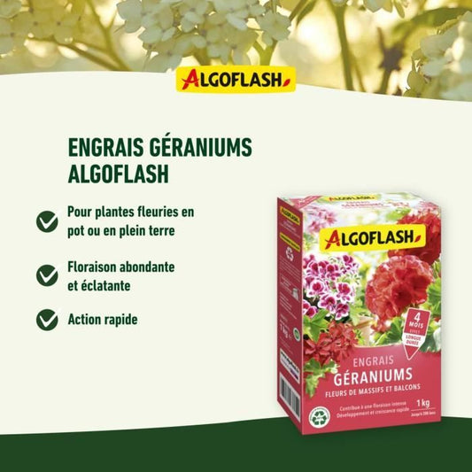 Geranium fertilizers, flowers of beds and balconies - Algoflash Naturasol - 1 kg