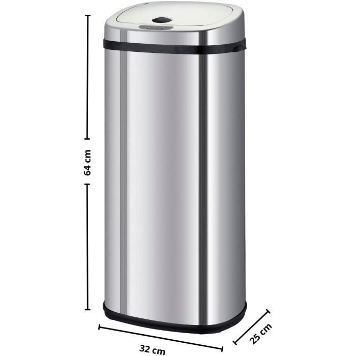 Automatic kitchen bin - LARGO - KITCHEN MOVE - 42 L - Stainless steel with strapping