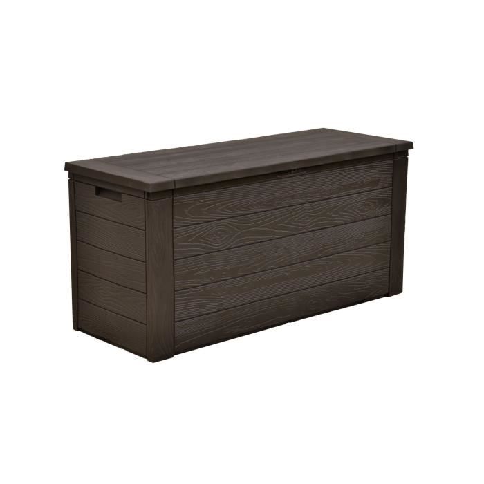 TOOD Resin storage trunk - 300 L - Brown wood look - 120 x 46 x 58 cm