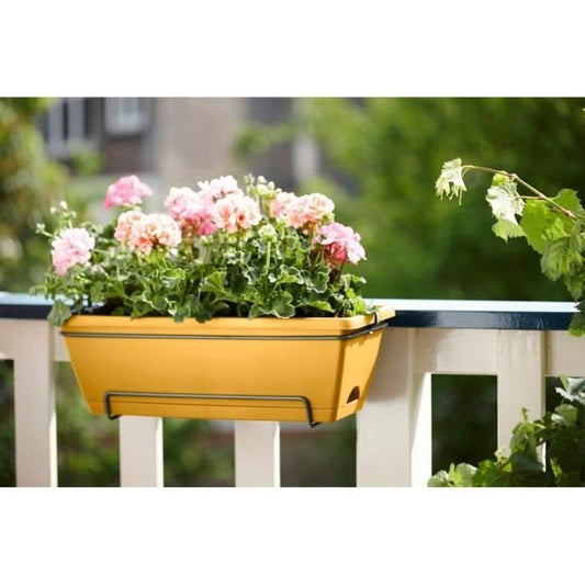 Elho Barcelona Balconier Allin1 50 - Yellow - L 50 x B 28 x H 19 cm - Outdoor balcony - 100% recycled