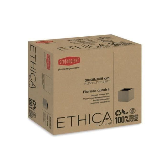Flower box - ETHICA - Graphite - Square - 38 L - STEFANPLAST