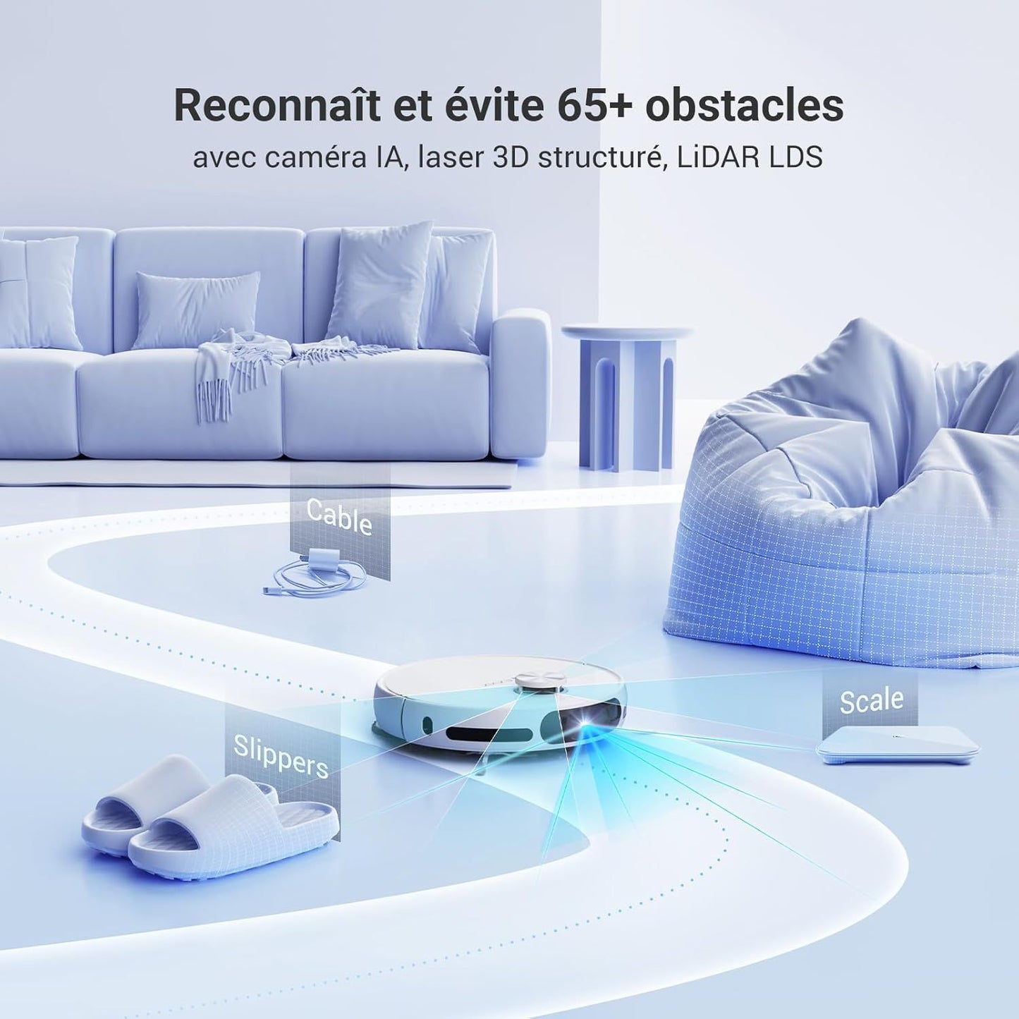 EZVIZ RS20 Pro - Robot Vacuum Cleaner with Mop - Raised Side Brush - 7200 Pa - Hot Water Cleaning 60°C