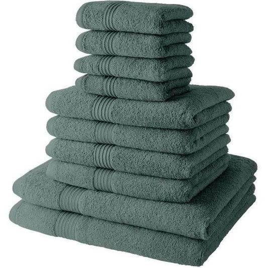 Set of 4 TODAY bath towels 30x50 + 4 bath towels 50x90 + 2 bath sheets 70x130 cm 100% Cotton - Celadon