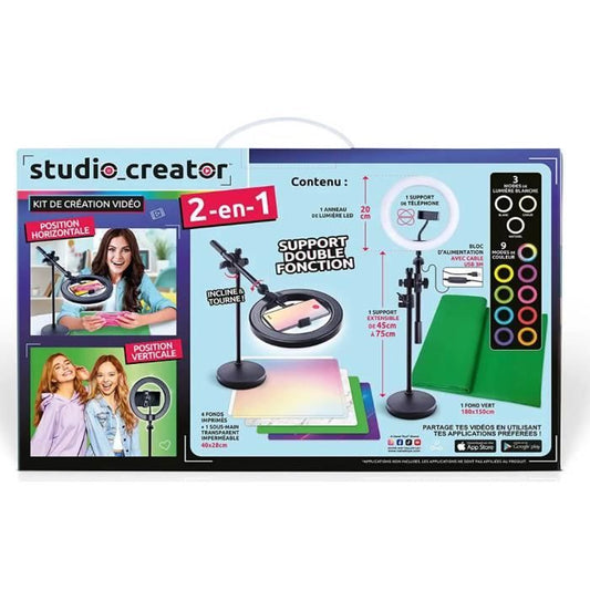 Canal Toys - 2-in-1 Video Studio with multicolored LED light ring, double function stand - Studio Creator - INF027
