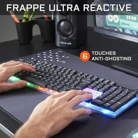 3 in 1 Gaming Combo - Backlit gaming keyboard and gaming mouse + Mouse pad - THE G-LAB - COMBO YTTRIUM