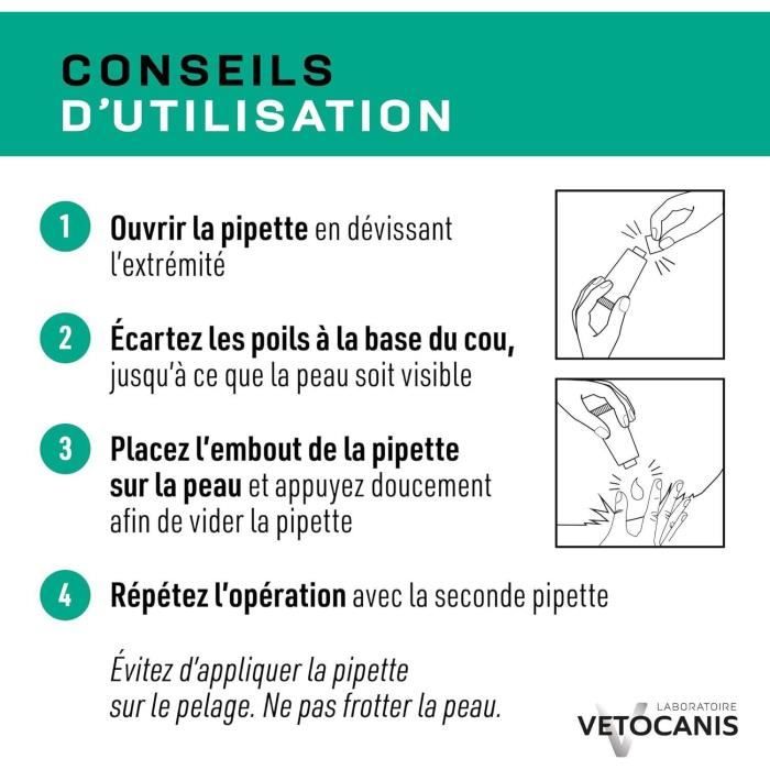 VETOCANIS 4 Anti-flea and anti-tick pipettes - For Cat - 4x 1 month protection