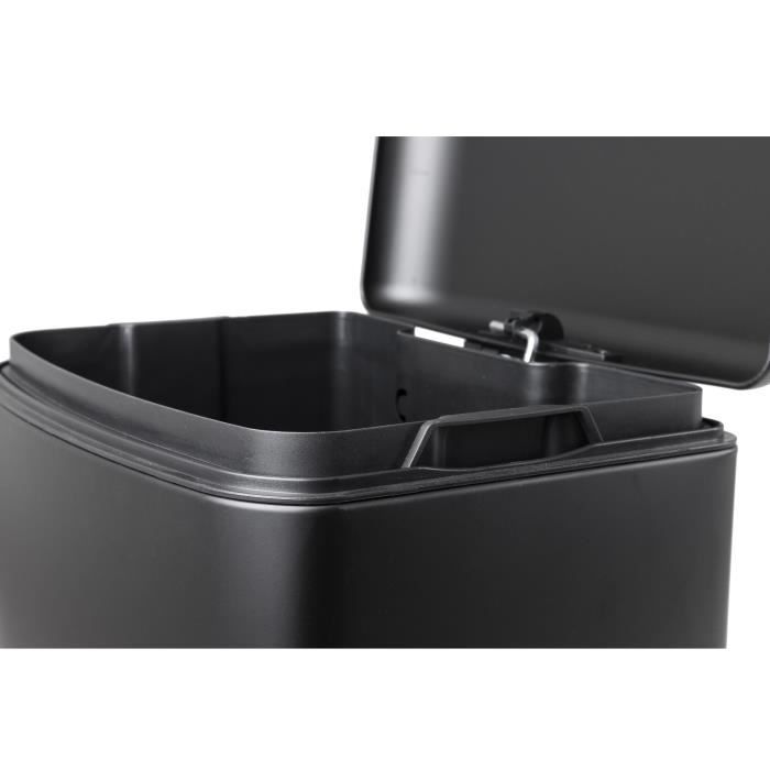 KITCHEN MOVE Kitchen Pedal Bin - Matte Black Steel - 40L GREENWICH