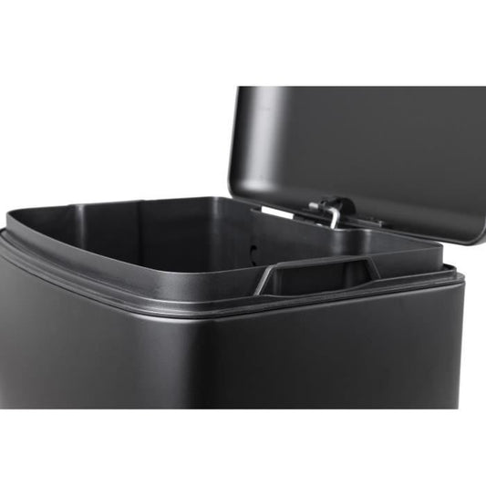 KITCHEN MOVE Kitchen Pedal Bin - Matte Black Steel - 40L GREENWICH