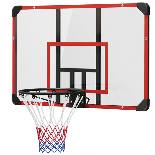 SPORTNOW Basketballkorb für Wandmontage, Innen/Außen, robuste PC-Rückwand, Nylonnetz, Stahlring, 113x61x73 cm
