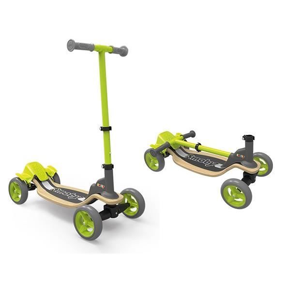 SMOBY 4 Wheels Wooden Skate - Adjustable Handlebar - Foldable