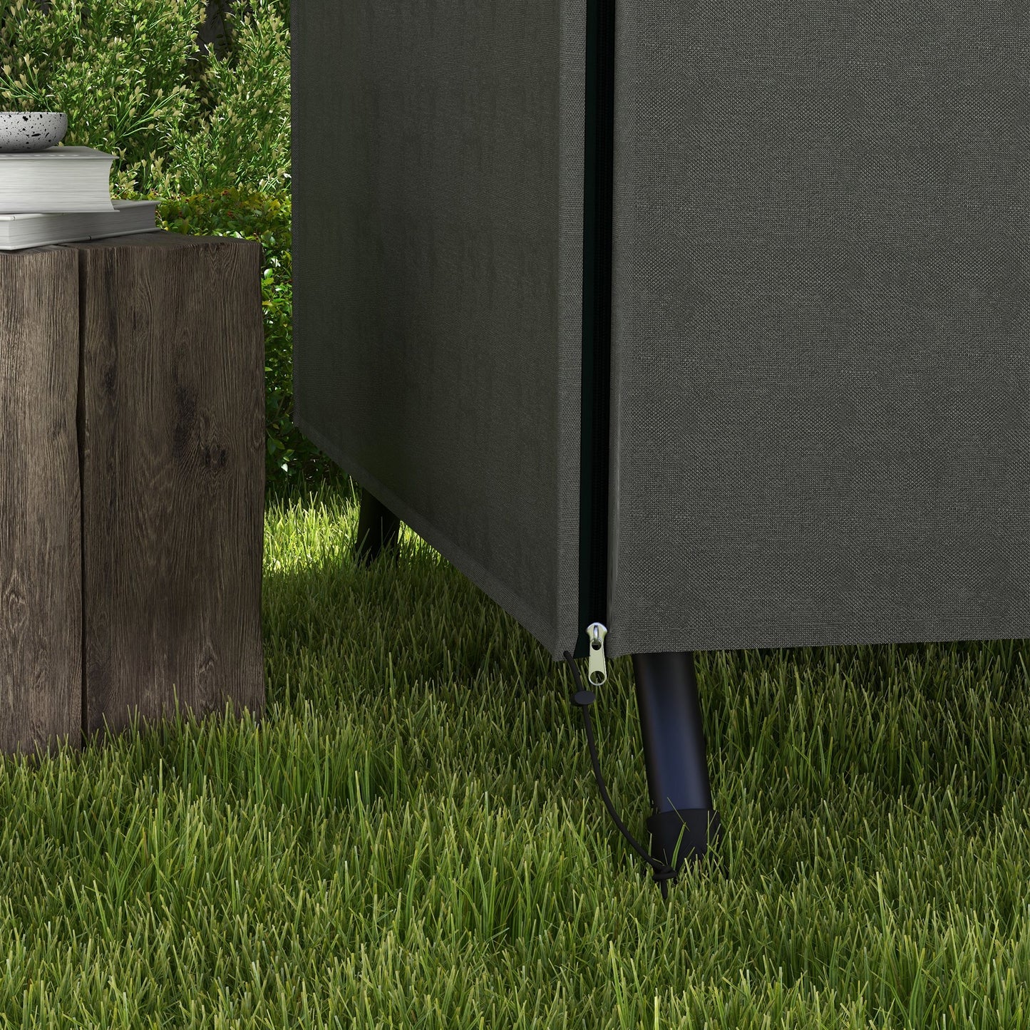 Outsunny Abdeckung für Gartenschaukel, Schutzhülle für Hollywoodschaukel, Abdeckhaube, wasserfest, 205 x 124 x 164 cm, Dunkelgrau