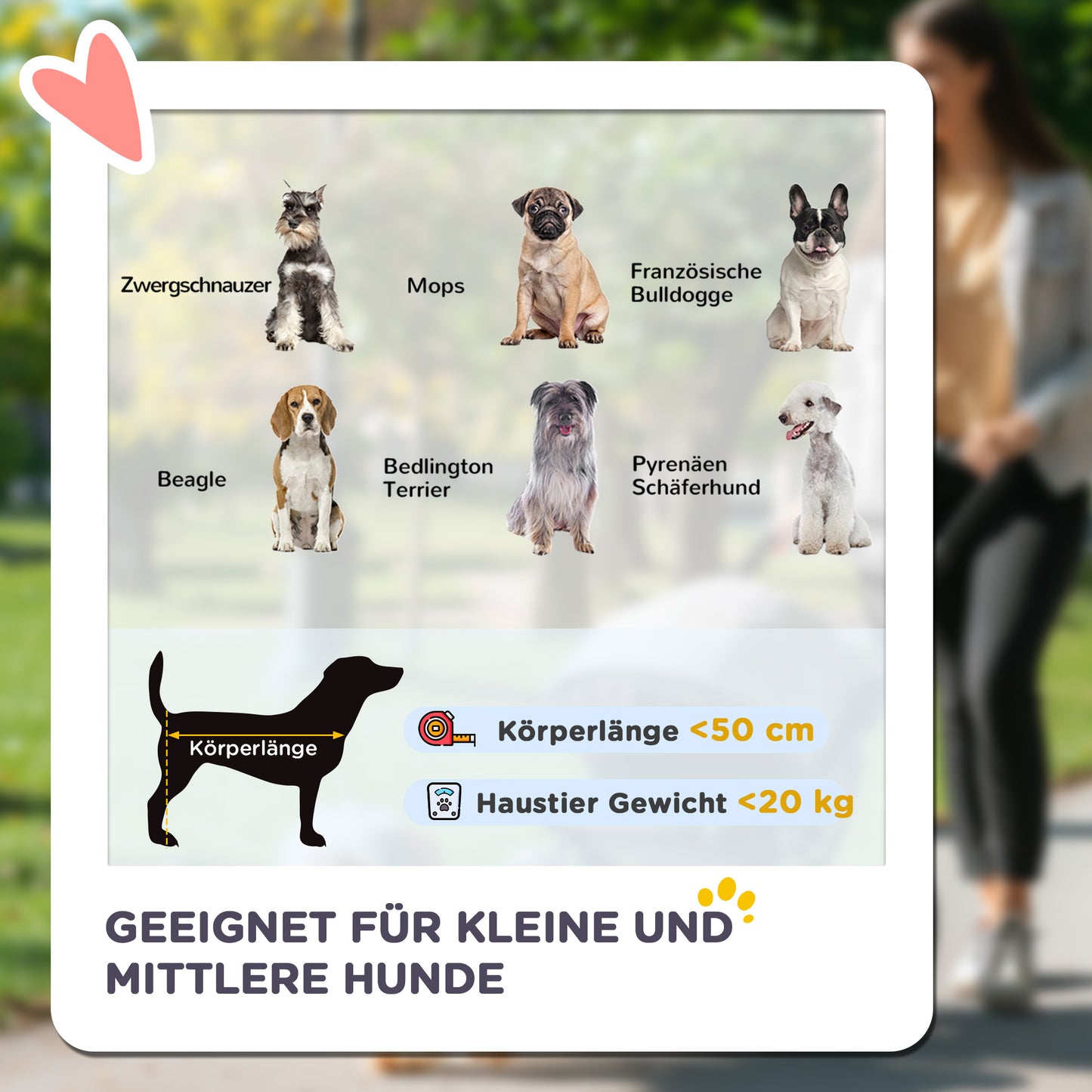 PawHut Hundetrolley bis 20kg klappbar Kissen 3 Seitentaschen 102 cm x 62 cm x 105 cm Blau