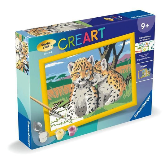 CreArt Kids 18x24cm Little Leopards, Paint by Numbers Kit, Ages 9+, 25832, Ravensburger