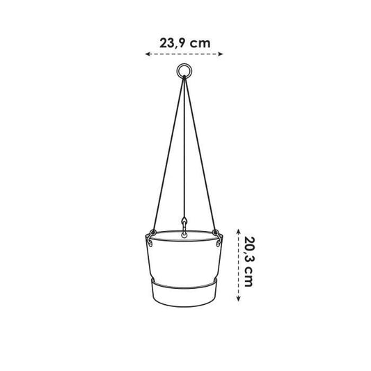 Elho flower pot to hang greenville 24 - exterior - Ø 23.9 x h 20.3 cm - white