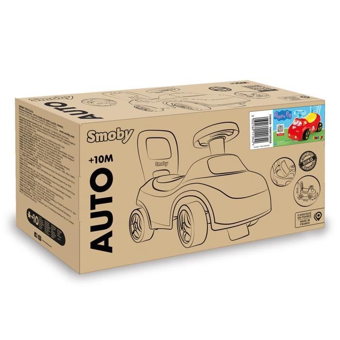 Smoby - 2 in 1 child car carrier - Peppa Pig - Storage under the saddle + horn - From 10 months - Made in France